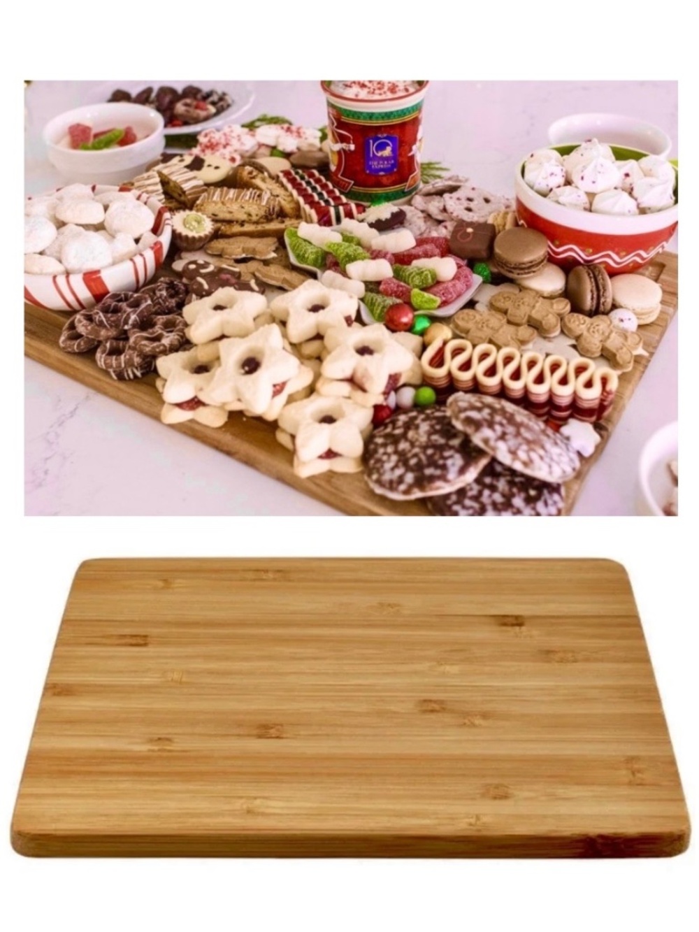 Bamboo Dessert Serving Board Cake Cookies Cupcakes Muffins Pastry Platter 8.75x6
